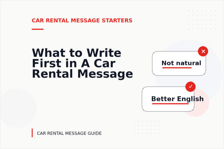 What to Write First in A Car Rental Message