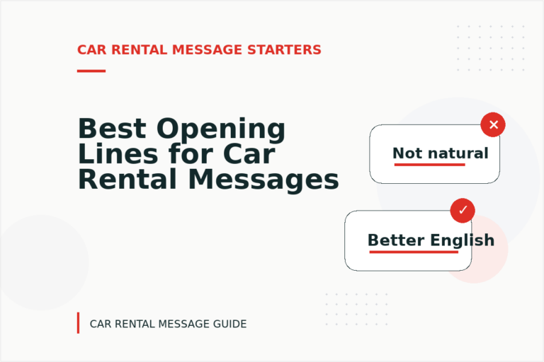 Best Opening Lines for Car Rental Messages Best Opening Lines for Car Rental Messages