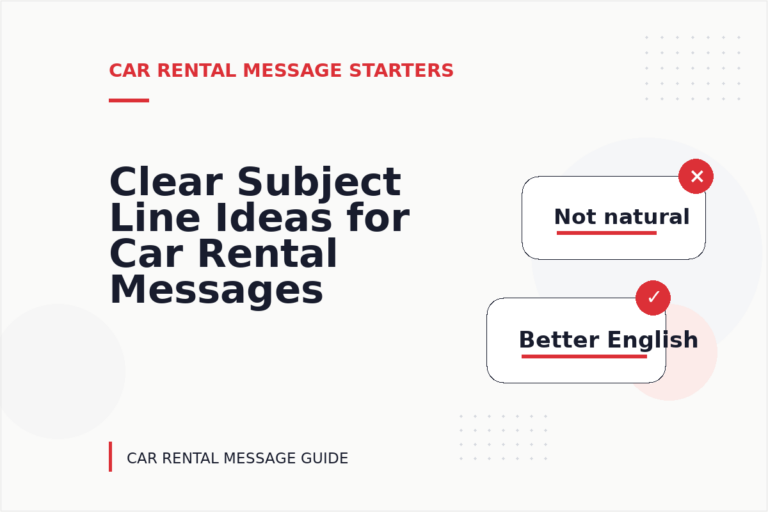 Clear Subject Line Ideas for Car Rental Messages Clear Subject Line Ideas for Car Rental Messages
