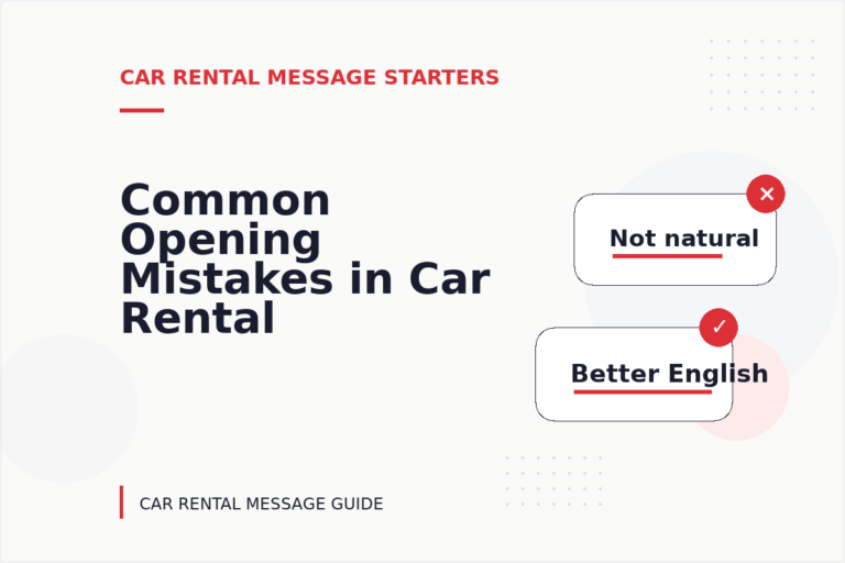 Common Opening Mistakes in Car Rental Messages