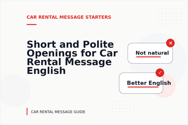 Short and Polite Openings for Car Rental Message English Short and Polite Openings for Car Rental Message English