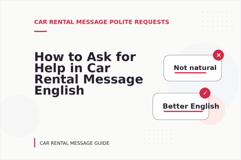 How to Ask for Help in Car Rental Message English How to Ask for Help in Car Rental Message English