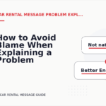 How to Avoid Blame When Explaining a Problem in Car Rental Message English