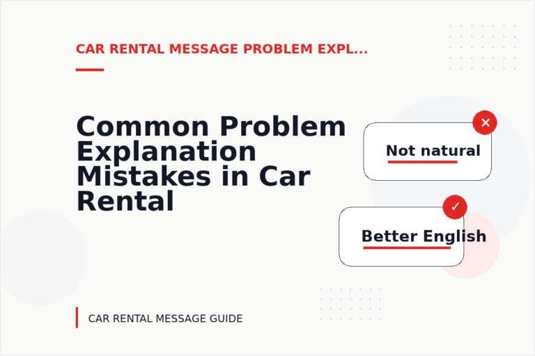 Common Problem Explanation Mistakes in Car Rental Message English
