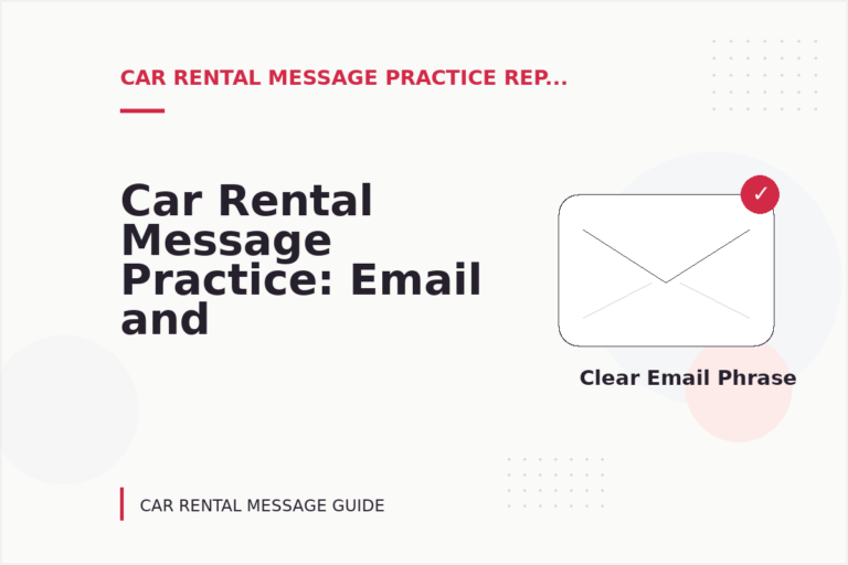 Car Rental Message Practice: Email and Message Examples Car Rental Message Practice: Email and Message Examples