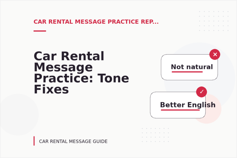 Car Rental Message Practice: Tone Fixes for Real Situations